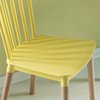 Fabulaxe Modern Plastic Dining Chair Windsor Design with Beech Wood Legs, Yellow QI004223.YL